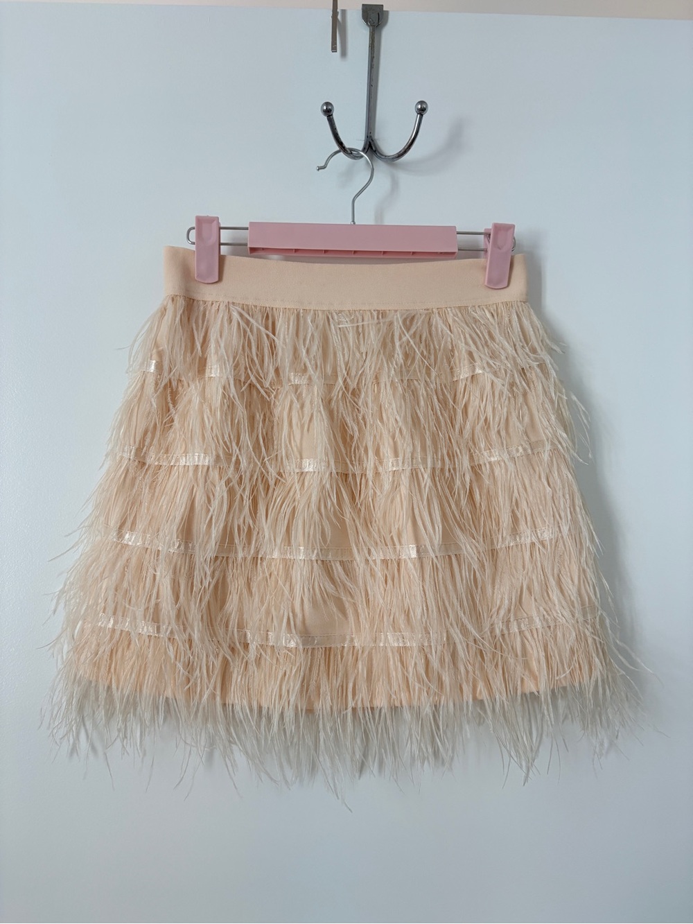 Lulu's Feather Tiered Mini Skirt
